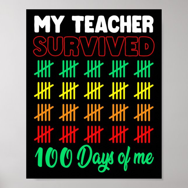 Affiche Mon Professeur A Survécu 100 Jours De Moi Enfants  (Devant)