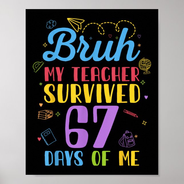 Affiche Mon professeur a survécu 67 jours de moi drôle six (Devant)
