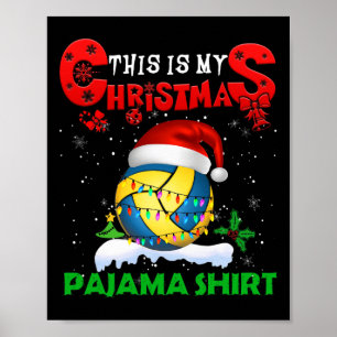 Affiche Mon Pyjama de Noël Mignonne Noël illumine Père Noë