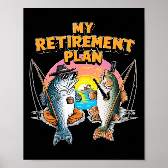 Affiche Mon Régime De Retraite Est Amusant Pêcheur De Pois (Devant)