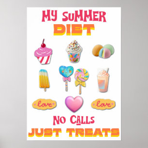 Affiche Mon régime d'été Pas d'appels Juste des friandises