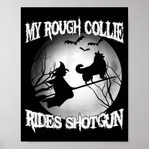 Affiche Mon Rough Collie monte tir Halloween