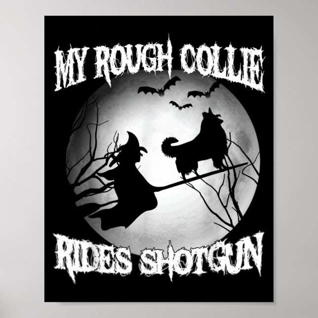 Affiche Mon Rough Collie monte tir Halloween (Devant)