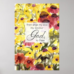 Affiche Mon Sauveur Dieu à Toi Chanson Fleurs Chrétiennes