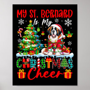 Affiche Mon St-Bernard est ma joie de Noël T-shirt drôle d