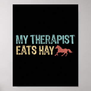 Affiche Mon Thérapeute Mange Hay Vintage Équitation Wom