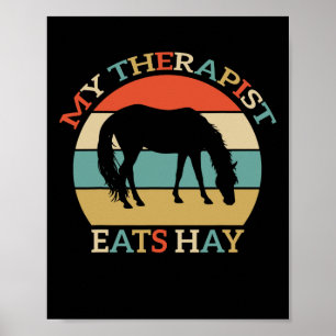 Affiche Mon Thérapeute Mange Hay Vintage Équitation Wom