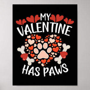 Affiche Mon Valentin a des pattes Saint-Valentin Chien Pu