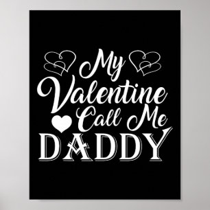 Affiche Mon Valentin m'appelle Papa Saint-Valentin Cœurs
