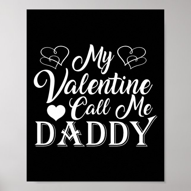 Affiche Mon Valentin m'appelle Papa Saint-Valentin Cœurs  (Devant)