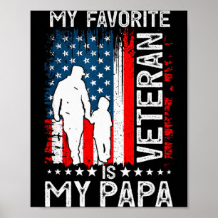 Affiche Mon vétéran préféré est mon papa grand-père merci