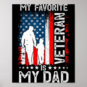 Affiche Mon vétéran préféré est mon père Merci Vétéran