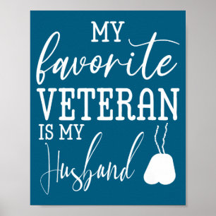 Affiche Mon vétéran préféré mon mari mari militaire ar