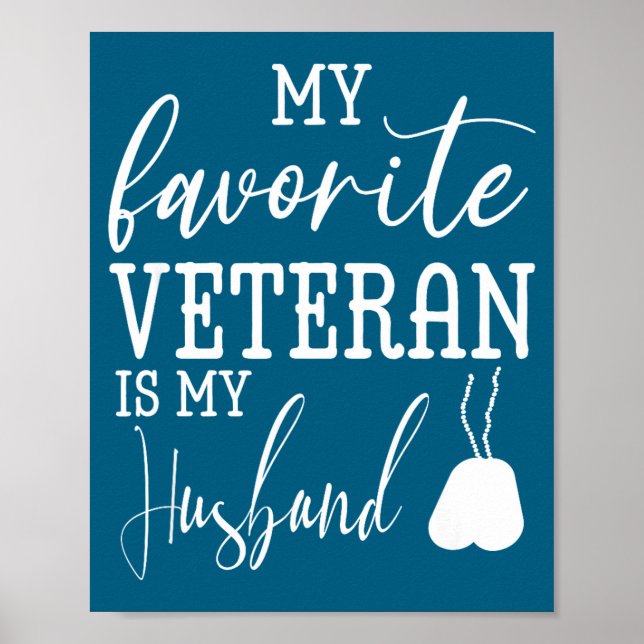 Affiche Mon vétéran préféré mon mari mari militaire ar (Devant)
