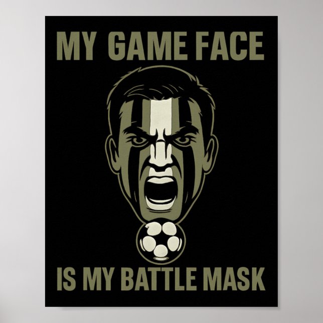 Affiche Mon visage de jeu est mon masque Byttle camouflage (Devant)