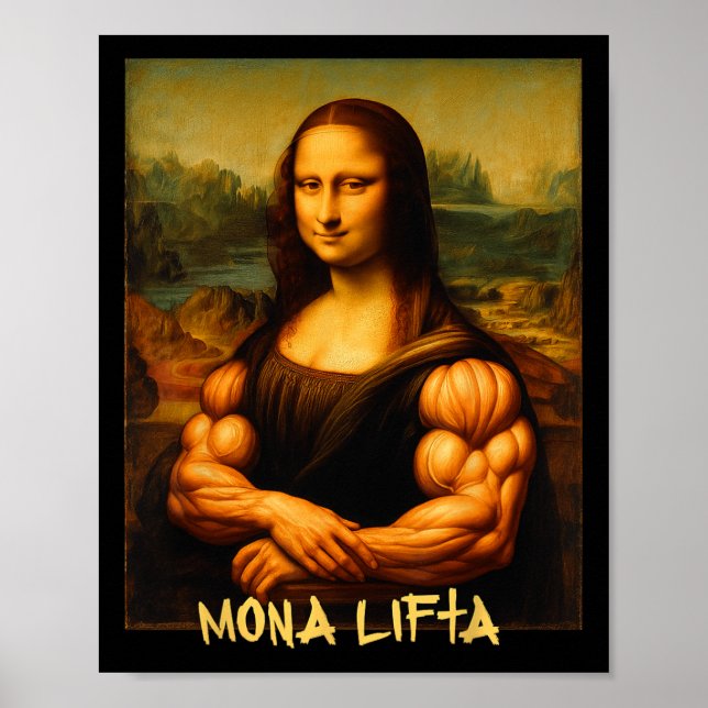 Affiche Mona Lifta Muscle Mona Lisa Bodybuilder Gym Et Ar (Devant)