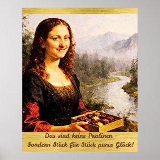 Affiche Mona Lisa aime les chocolats