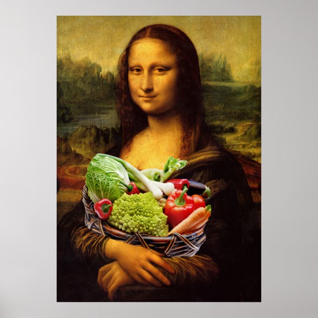 Affiche Mona Lisa aime les légumes (Devant)