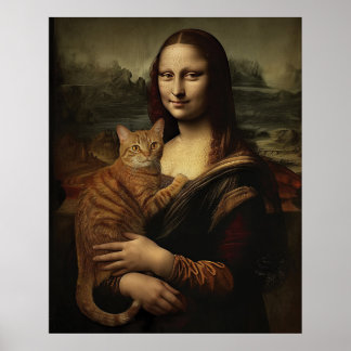 Affiche Mona Lisa avec chat