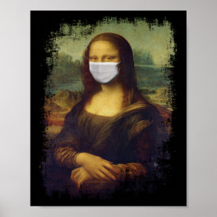 Affiche Mona Lisa Avec Masque