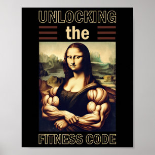 Affiche Mona Lisa Bodybuilding Muscle Gym Poids Wo