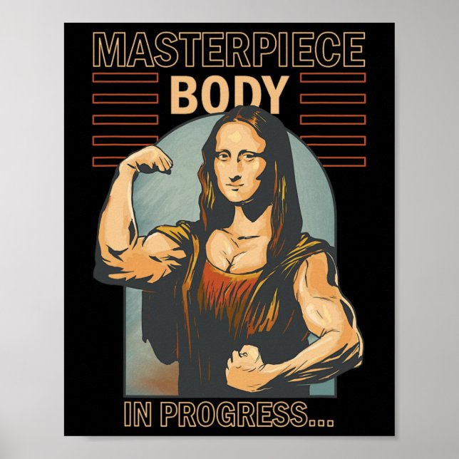Affiche Mona Lisa Bodybuilding Muscle Gym Poids Wo (Devant)