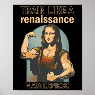 Affiche Mona Lisa Bodybuilding Muscle Gym Poids Wo