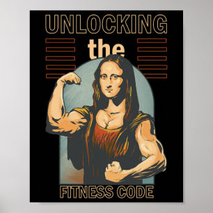 Affiche Mona Lisa Bodybuilding Muscle Gym Poids Wo