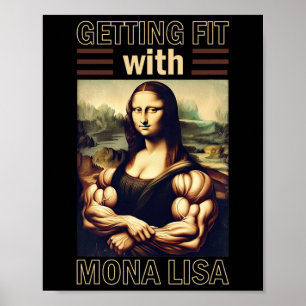 Affiche Mona Lisa Bodybuilding Muscle Gym Poids Wo