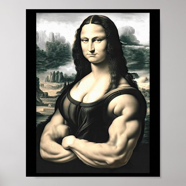Affiche Mona Lisa Bodybuilding Parodie Leonardo Da Vinci M (Devant)