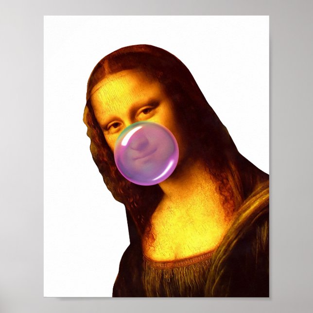 Affiche Mona Lisa Chauffage gomme Bulle (Devant)
