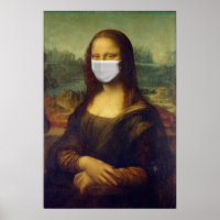 Mona lisa dans un masque chirurgical leonardo da V