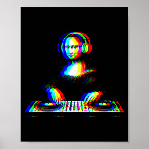 Affiche Mona Lisa Drôle Dj Varwave Techno Rave Edm Musique