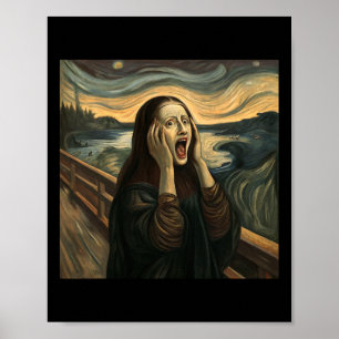 Affiche Mona Lisa Le cri Halloween Costume Party Art