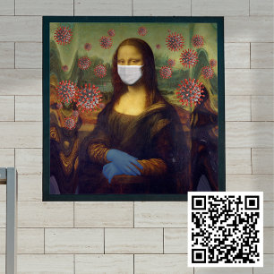 Affiche Mona Lisa Masquée Jouer En Sécurité Autour De Coro