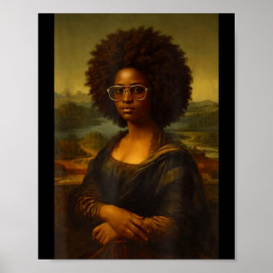 Affiche Mona Lisa noire Afro Afro-Américaine Histoire noir