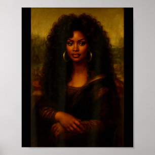 Affiche Mona Lisa noire Afro Américaine Africaine Américai