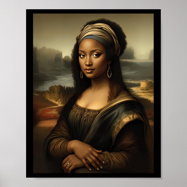 Affiche Mona Lisa noire Histoire des Noirs américains Mois (Devant)
