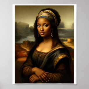 Affiche Mona Lisa noire Histoire noire afro-américaine Mon