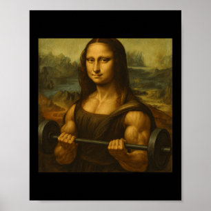 Affiche Mona Lisa Poids de levage Forts gains d'art Bodybu