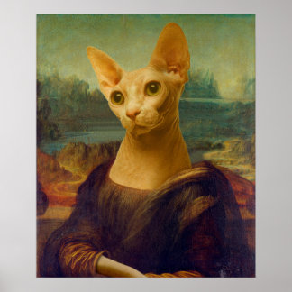 Affiche Mona Lisa Sphynx Cat