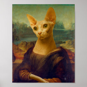 Affiche Mona Lisa Sphynx `Chat
