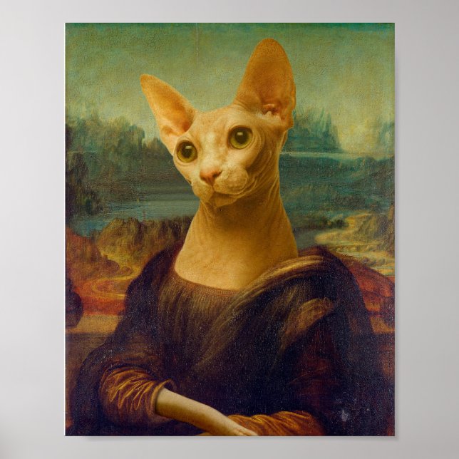 Affiche Mona Lisa Sphynx `Chat (Devant)