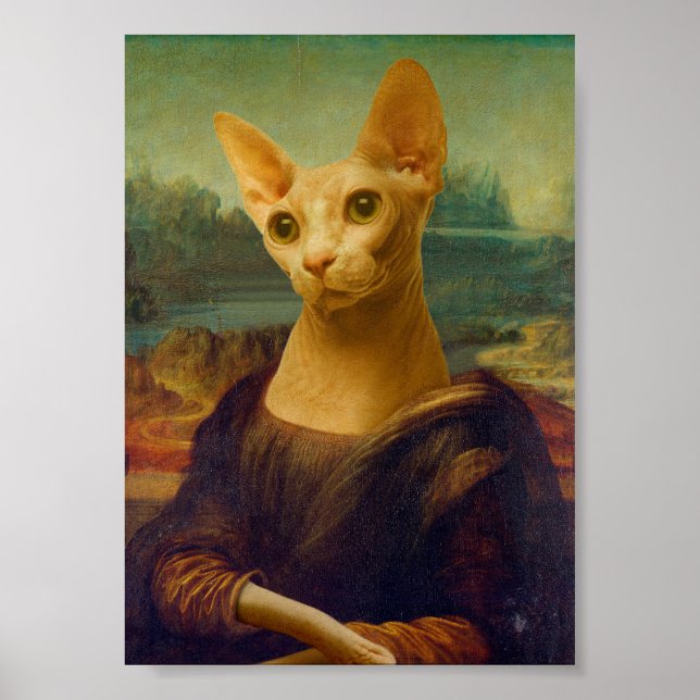 Affiche Mona Lisa Sphynx Chat (Devant)
