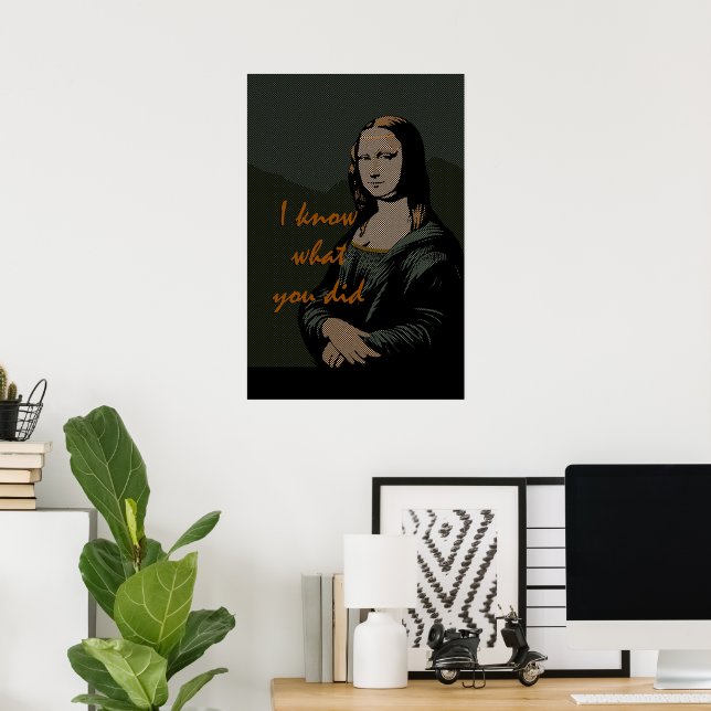 Affiche Mona Lisa - Style de bande dessinée (Bureau à domicile)