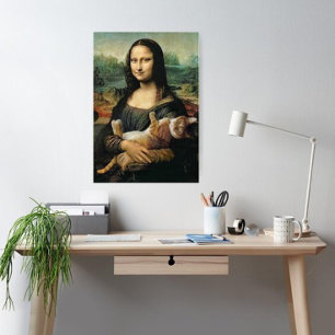 Affiche Mona Lisa tenant son chat Leonardo da Vinci