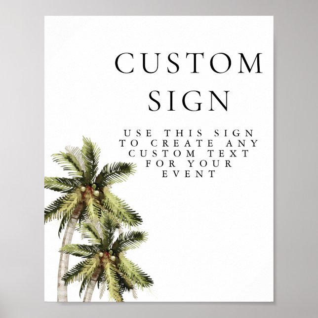 Affiche MONA Moderne minimaliste Palm Tree Tropical Custom (Devant)