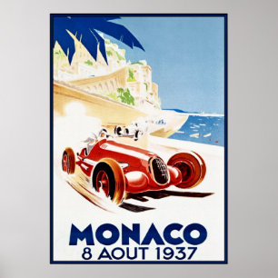 Affiche Monaco 1937, Vintag Art