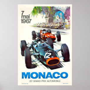 Affiche Monaco 25e Grand Prix Automobile967 Vintage