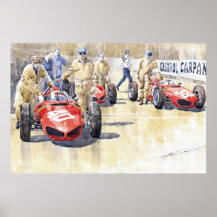 Affiche Monaco GP 1961 Ferrari 156 Sharknose